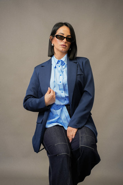 Blazer basic blu navy