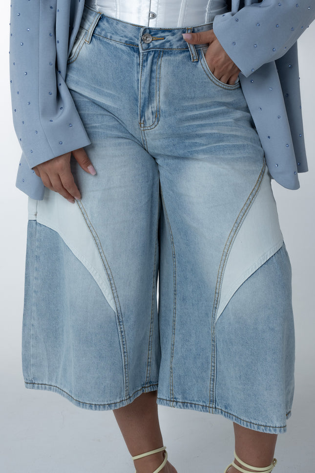 Bermuda denim bicolore