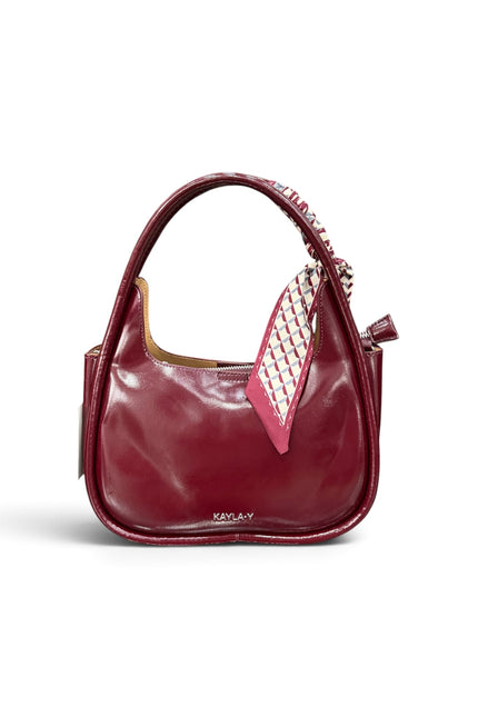 Borsa a spalla in ecopelle con foulard