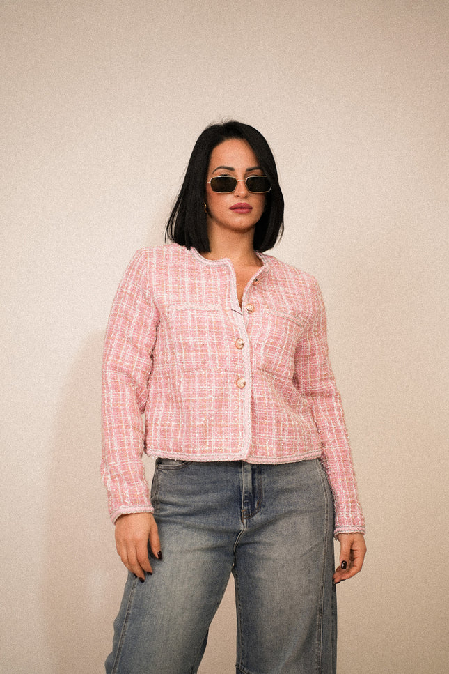 Blazer Tweed rosa