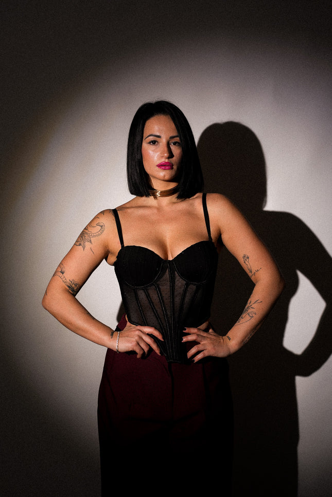 Corpetto v shine black