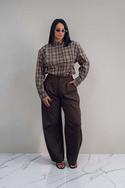 Pantalone ballon pinces cacao