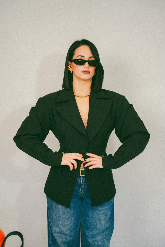 Blazer strutturato spallina black