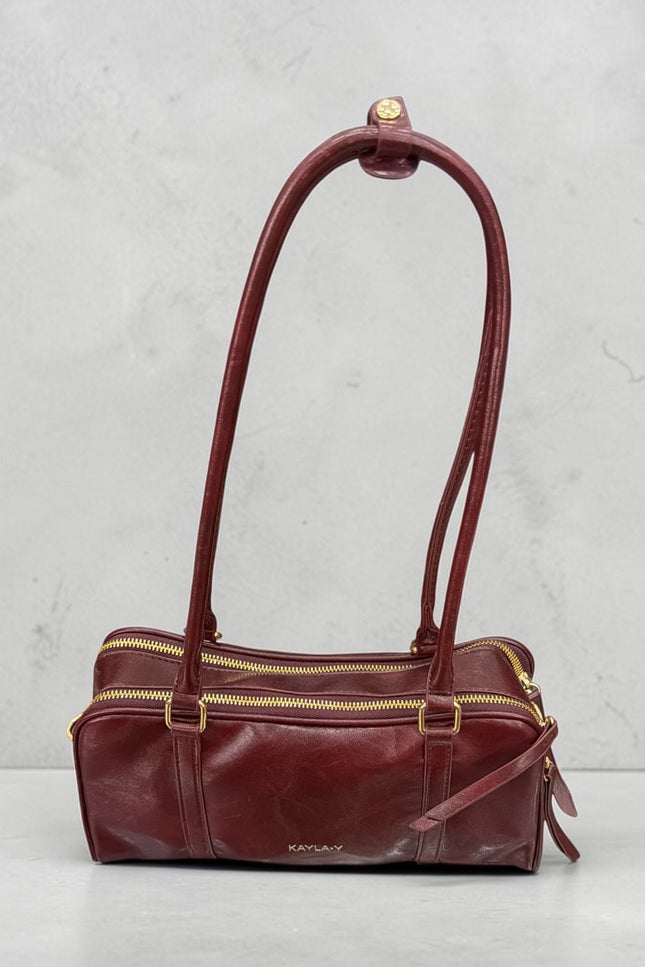 Borsa baguette burgundy