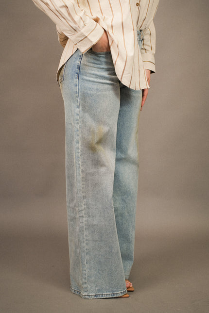 Jeans sabbiato wide leg