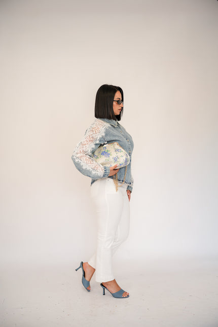 Jeans denim white straight