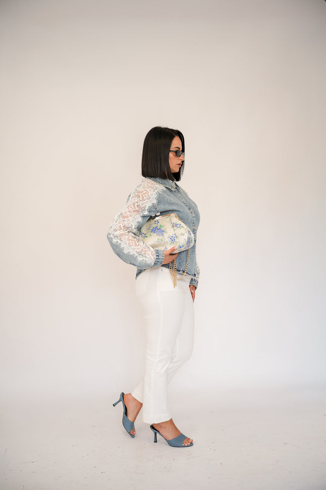 Jeans denim white straight