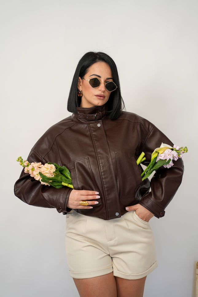 Bomber ecopelle chocolate