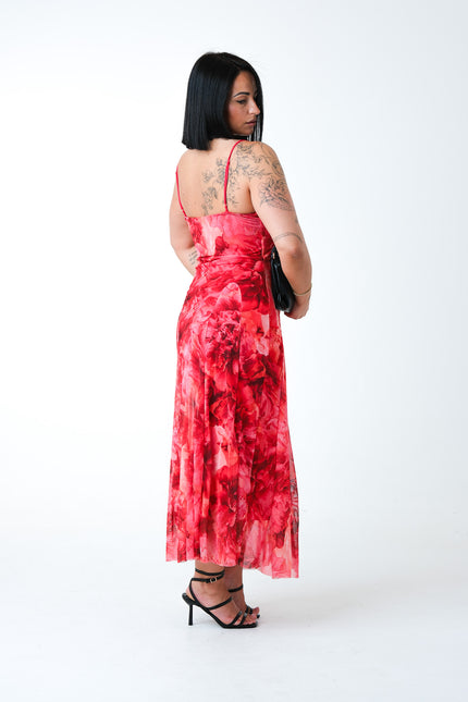 Dress tulle Floreal rosso