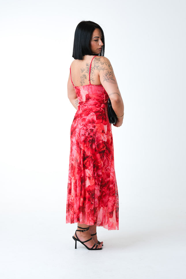 Dress tulle Floreal rosso