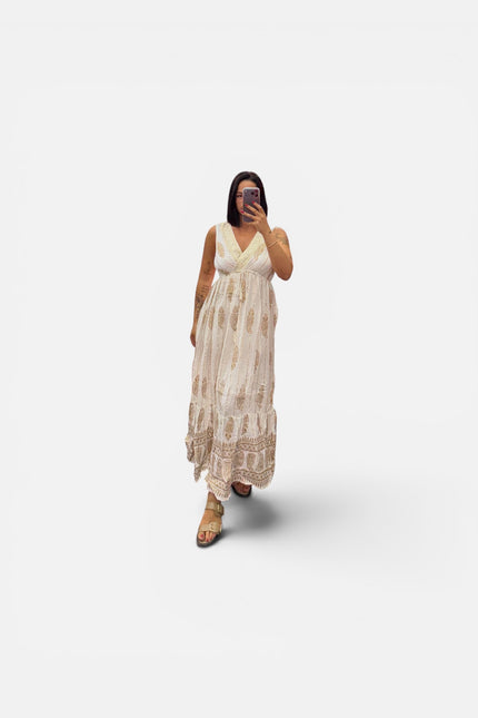 Dress con dettagli oro