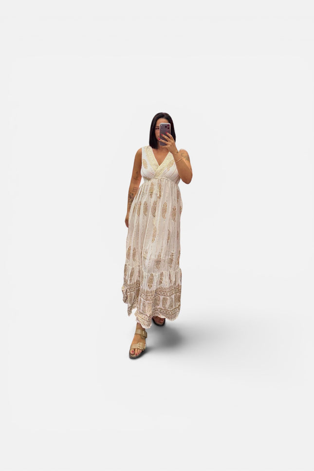 Dress con dettagli oro