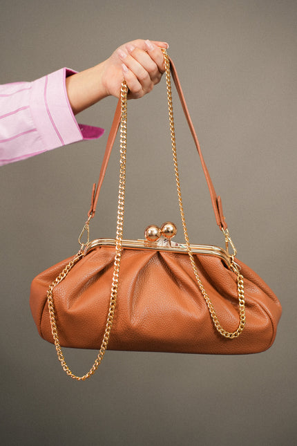 Bag Clutch ecopelle cuoio