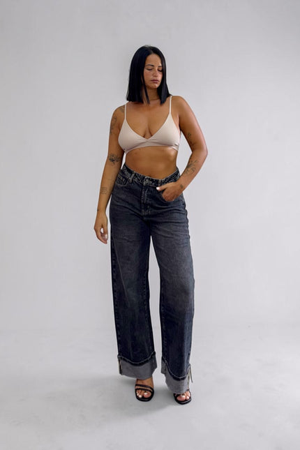 Jeans denim grey piegone