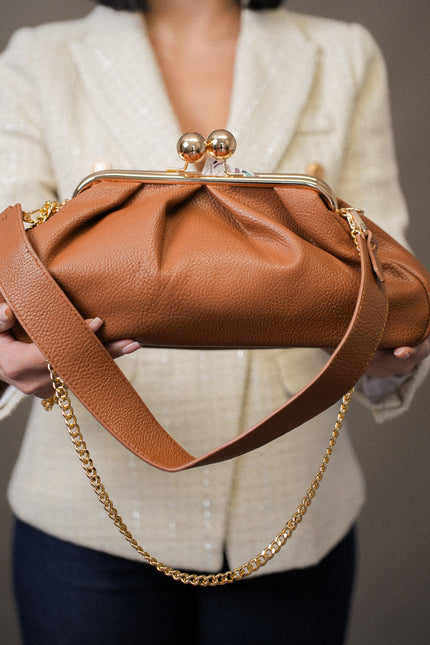Bag Clutch ecopelle cuoio