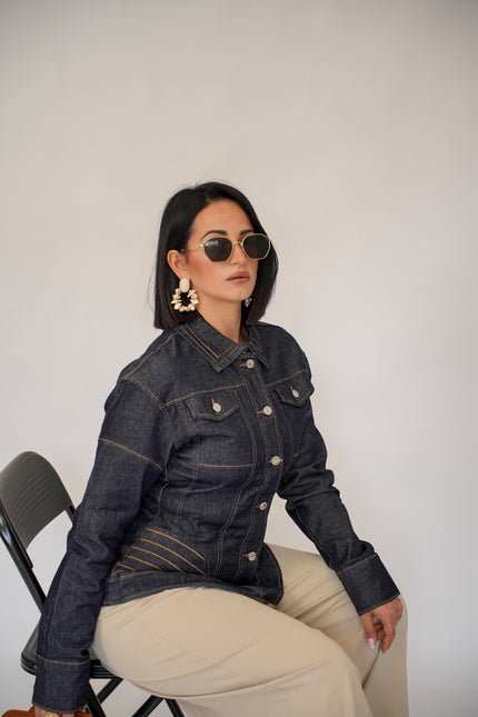 Jacket denim strutturato