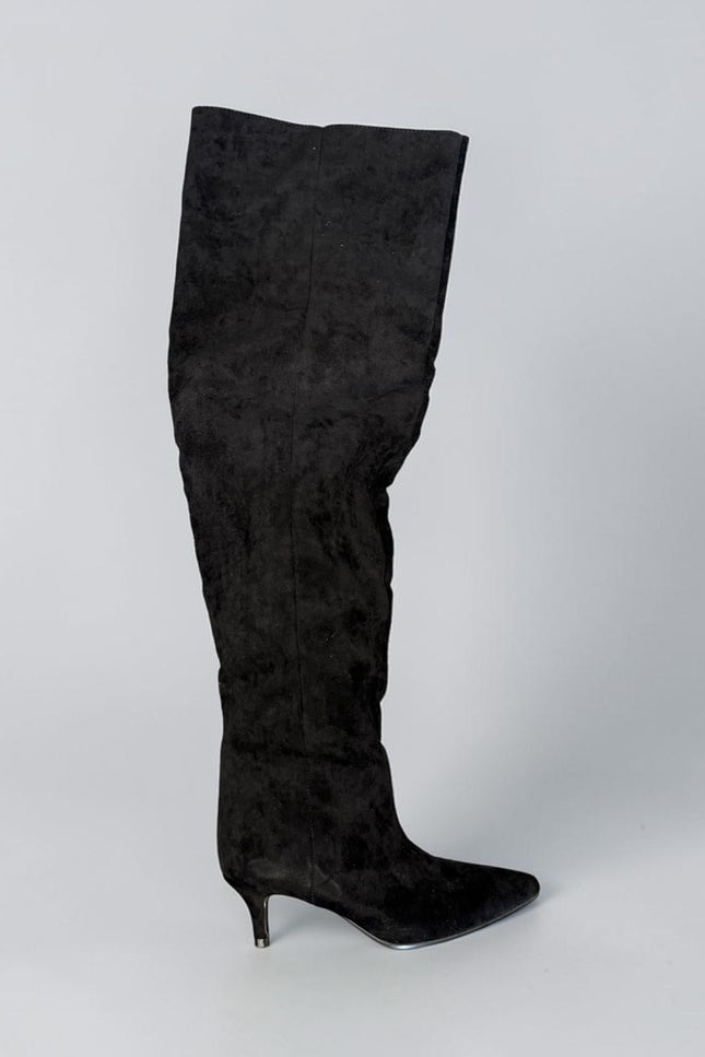 Stivale camoscio nero alto