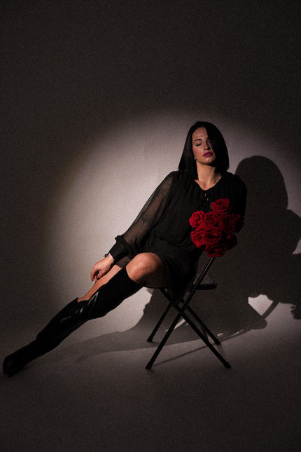 Dress Jumpsuit chiffon nero