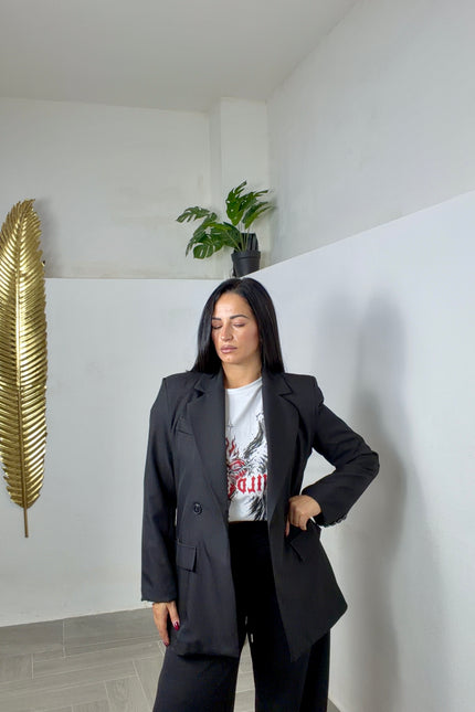 Blazer basic doppiopetto nero