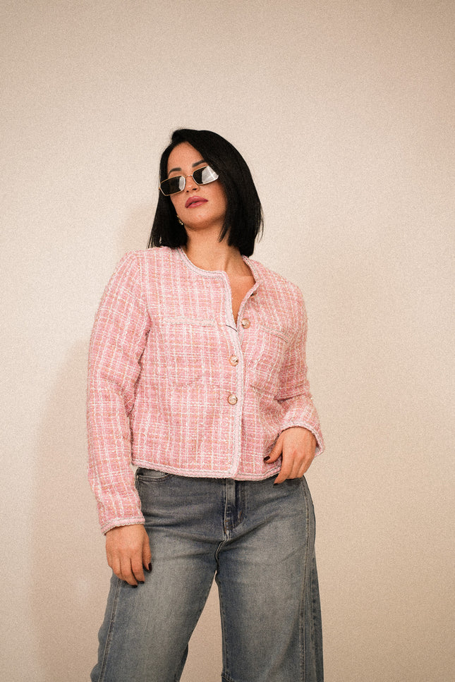 Blazer Tweed rosa