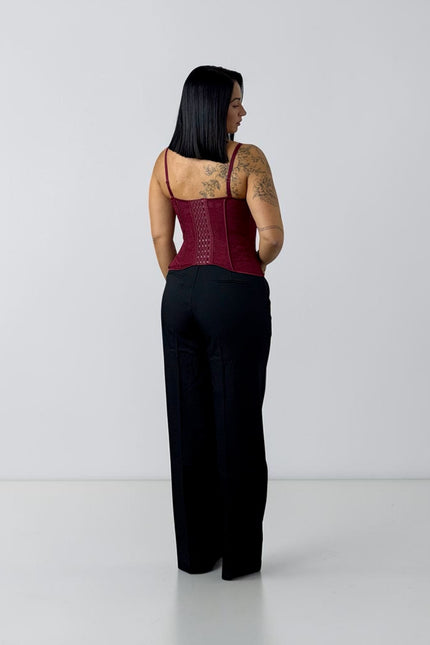 Corpetto pizzo bordeaux
