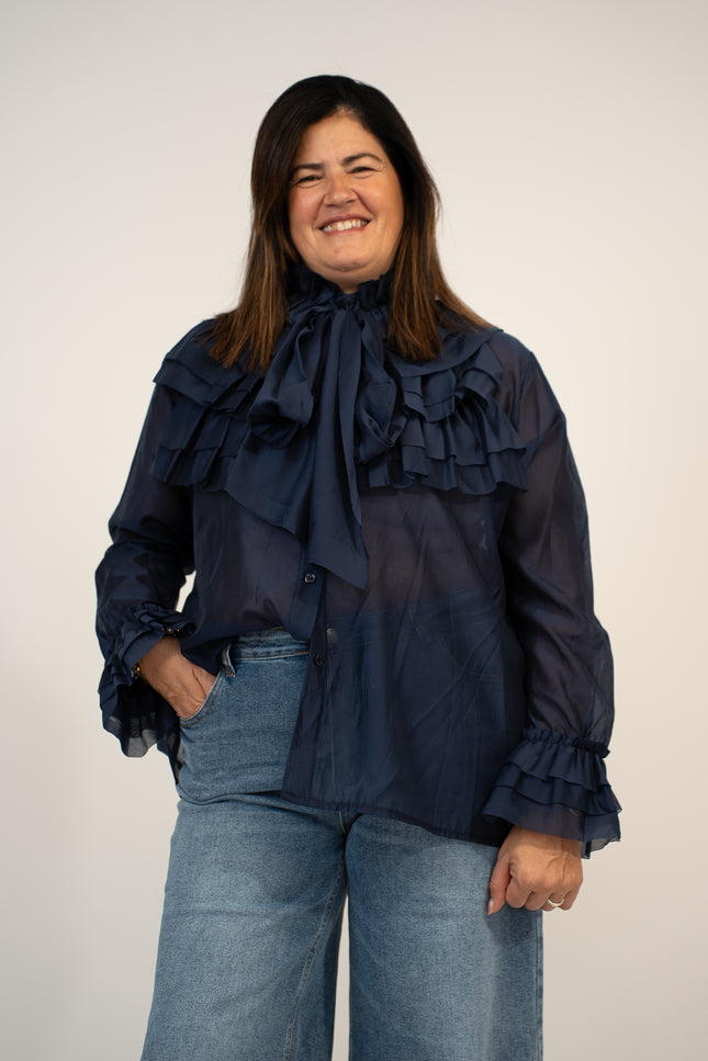 Camicia rouches semivelata