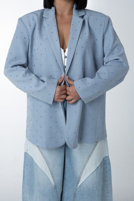 Blazer shine azzurro