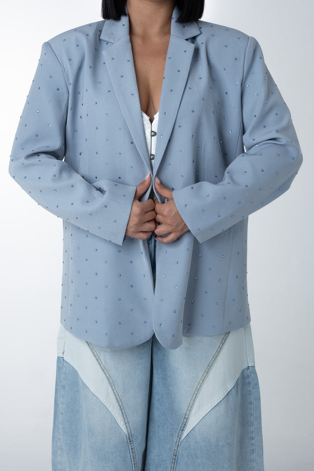 Blazer shine azzurro