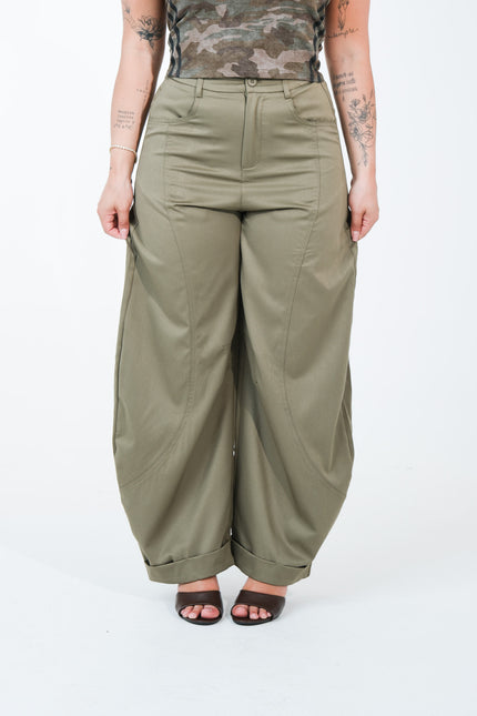 Pantalone ballon piegone verde militare