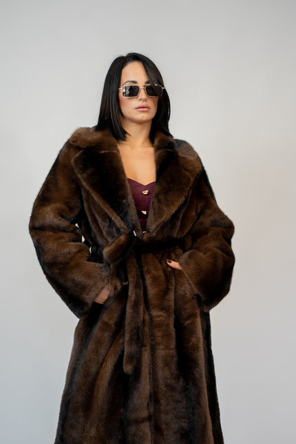 Ecofur visone lungo marrone