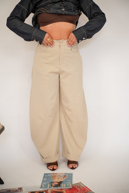 Pantalone ballon piegone beije