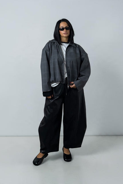 Bomber tartan grigio