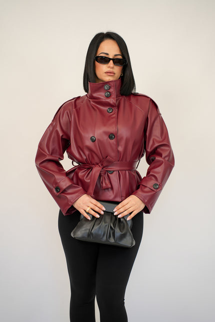 Trench ecopelle bordeaux