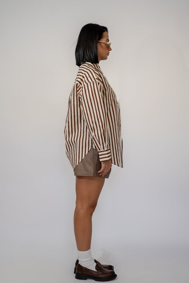 Camicia  righe cacao