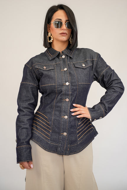 Jacket denim strutturato