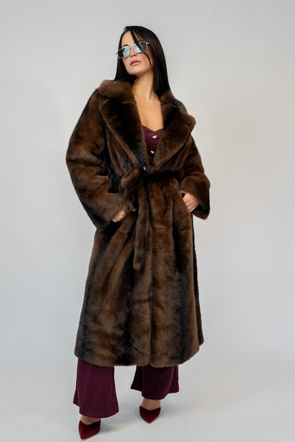 Ecofur visone lungo marrone