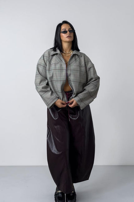 Bomber Tartan bordeaux
