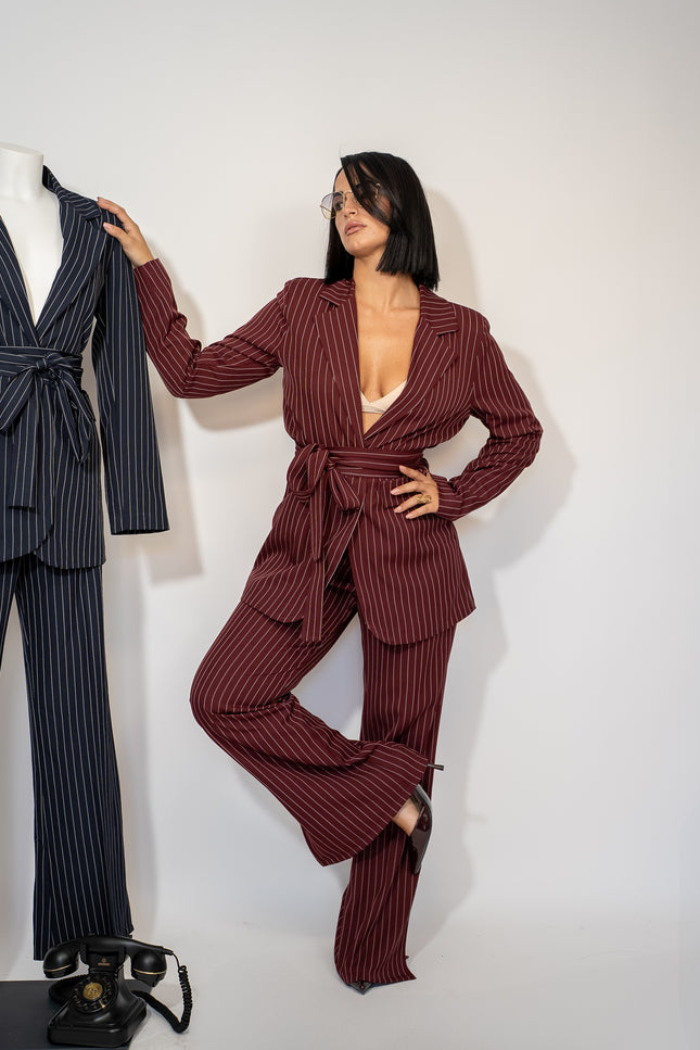 Tailleur kimono gessato