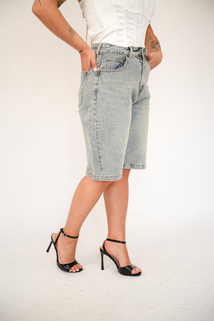 Bermuda denim ballon shine