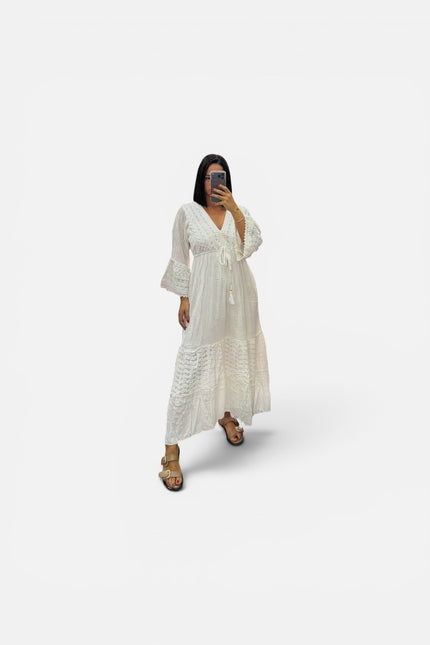 Dress boho chic dettagli pizzo