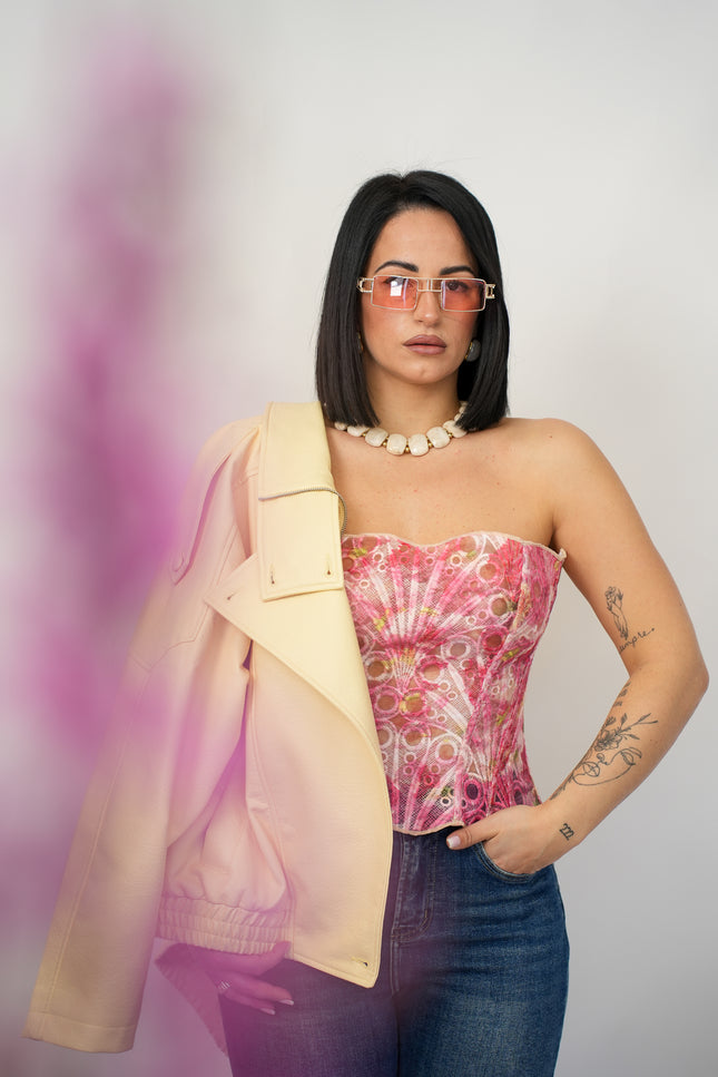 Corsetto in pizzo floreale