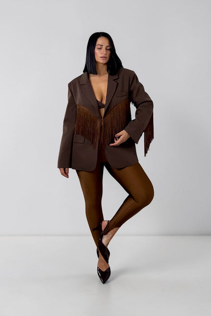 Blazer frange Justwest cacao
