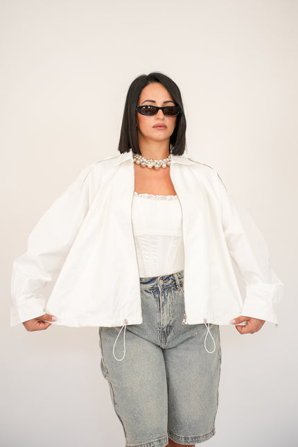 Trench ballon bianco