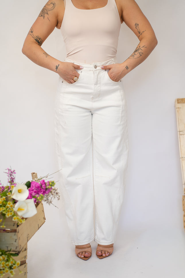 Jeans ballon white