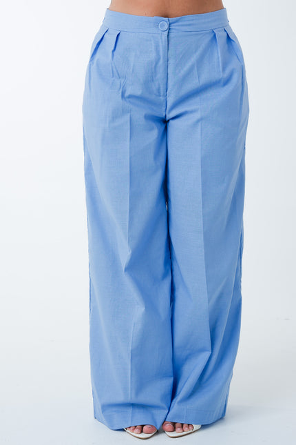 Tailleur Made in Italy mezza manica azzurro
