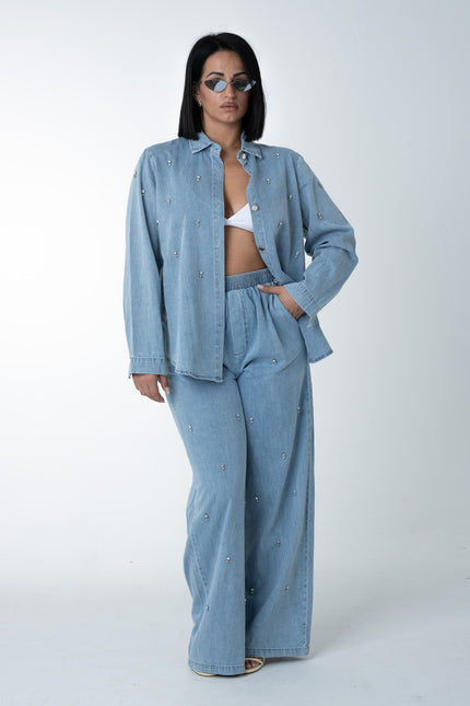 Cordset denim shine