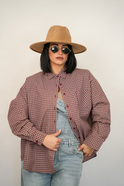 Camicia spalline oversize borduex