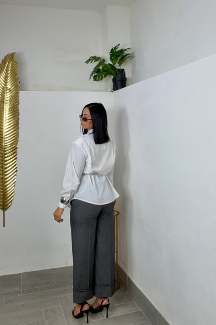 Camicia basic bianca pinces