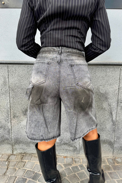 Bermuda denim grey con rotture