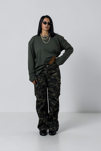 Jeans cargo mimetico
